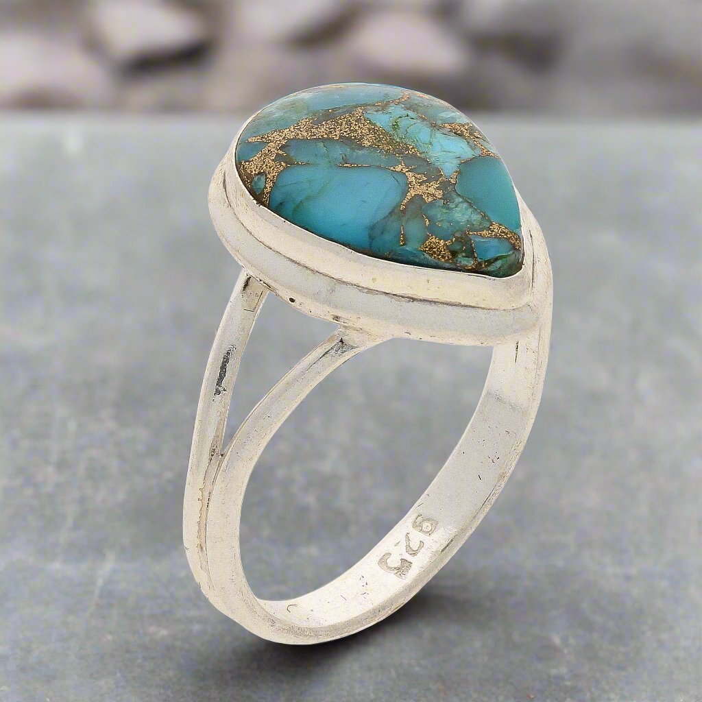 Buy your Bohemian Rhapsody: Copper Turquoise Sterling Silver Ring online now or in store at Forever Gems in Franschhoek, South Africa