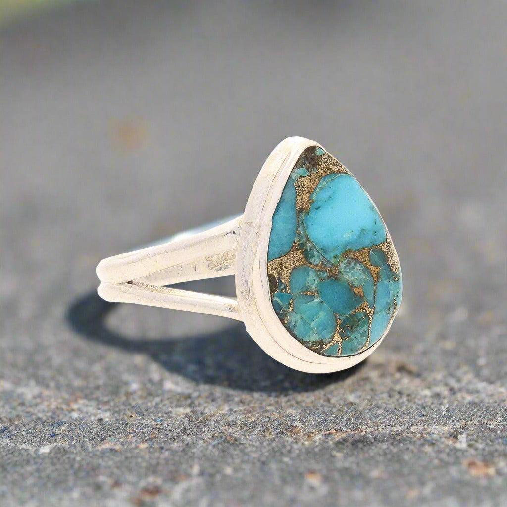 Buy your Bohemian Rhapsody: Copper Turquoise Sterling Silver Ring online now or in store at Forever Gems in Franschhoek, South Africa