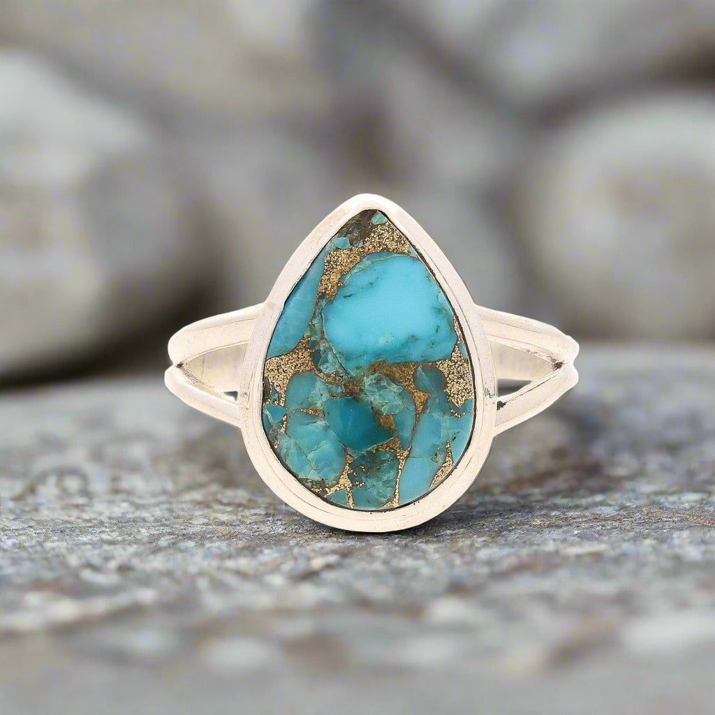 Buy your Bohemian Rhapsody: Copper Turquoise Sterling Silver Ring online now or in store at Forever Gems in Franschhoek, South Africa