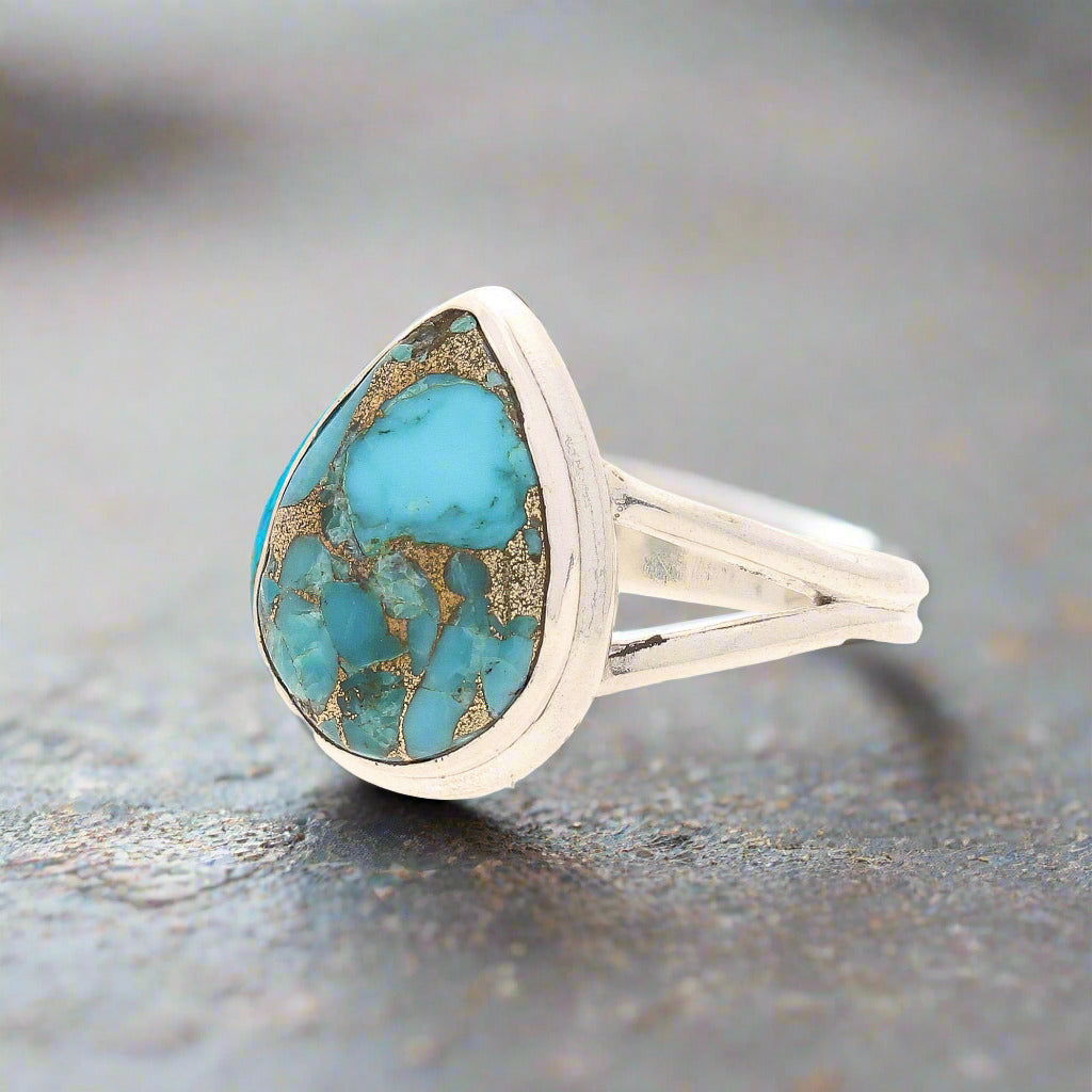 Buy your Bohemian Rhapsody: Copper Turquoise Sterling Silver Ring online now or in store at Forever Gems in Franschhoek, South Africa