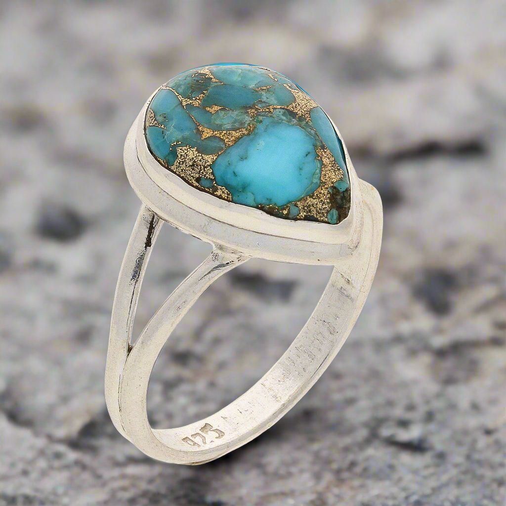 Buy your Bohemian Rhapsody: Copper Turquoise Sterling Silver Ring online now or in store at Forever Gems in Franschhoek, South Africa