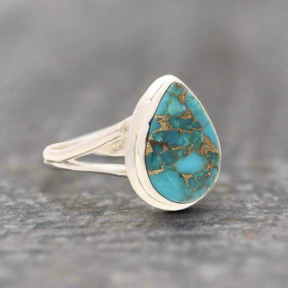 Buy your Bohemian Rhapsody: Copper Turquoise Sterling Silver Ring online now or in store at Forever Gems in Franschhoek, South Africa