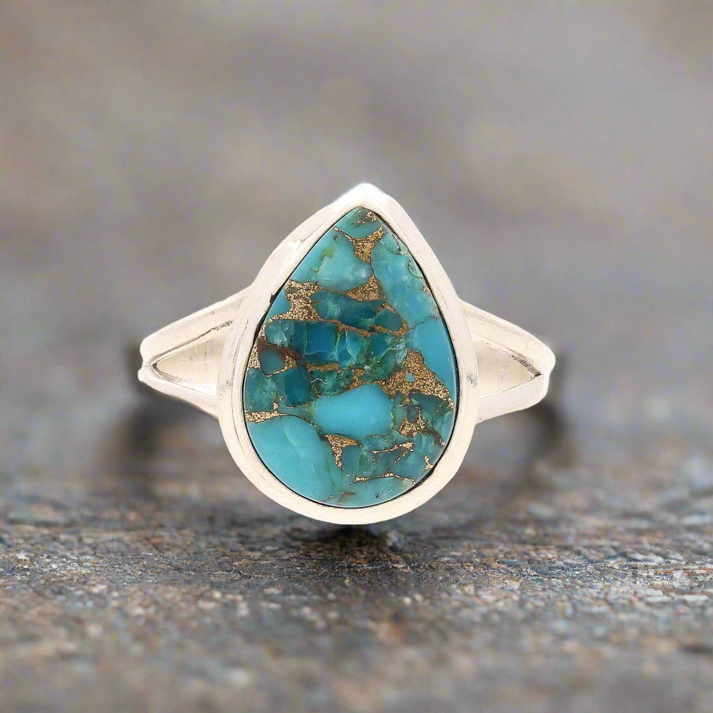 Buy your Bohemian Rhapsody: Copper Turquoise Sterling Silver Ring online now or in store at Forever Gems in Franschhoek, South Africa