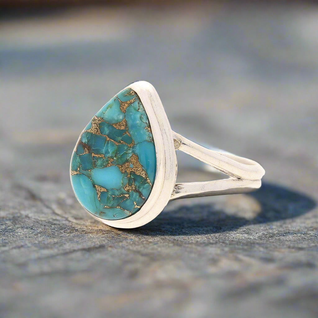 Buy your Bohemian Rhapsody: Copper Turquoise Sterling Silver Ring online now or in store at Forever Gems in Franschhoek, South Africa