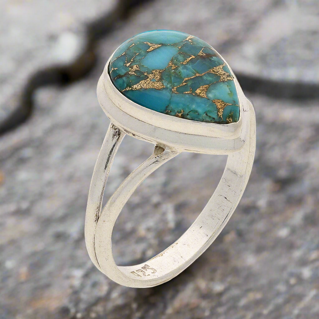 Buy your Bohemian Rhapsody: Copper Turquoise Sterling Silver Ring online now or in store at Forever Gems in Franschhoek, South Africa