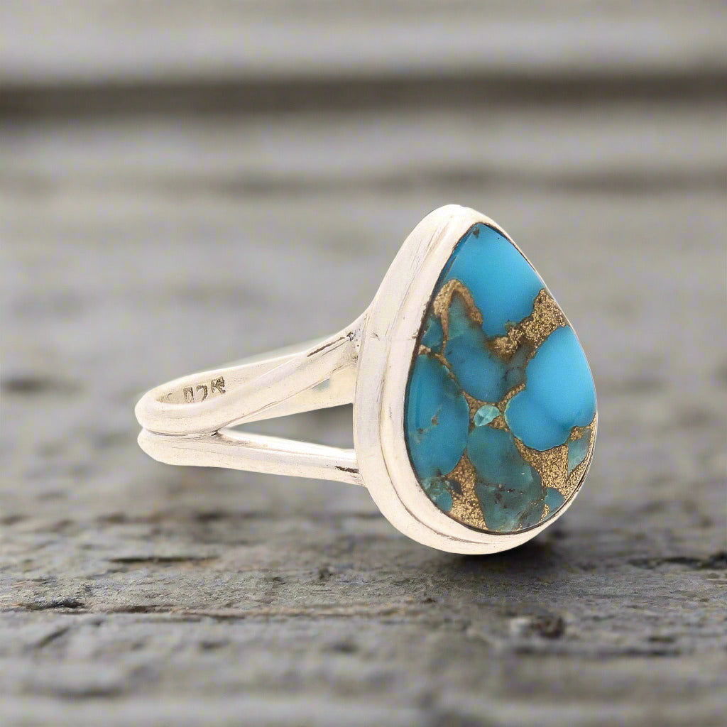 Buy your Bohemian Rhapsody: Copper Turquoise Sterling Silver Ring online now or in store at Forever Gems in Franschhoek, South Africa