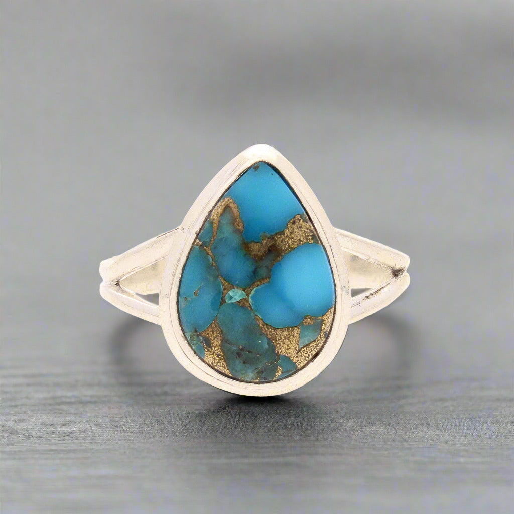 Buy your Bohemian Rhapsody: Copper Turquoise Sterling Silver Ring online now or in store at Forever Gems in Franschhoek, South Africa