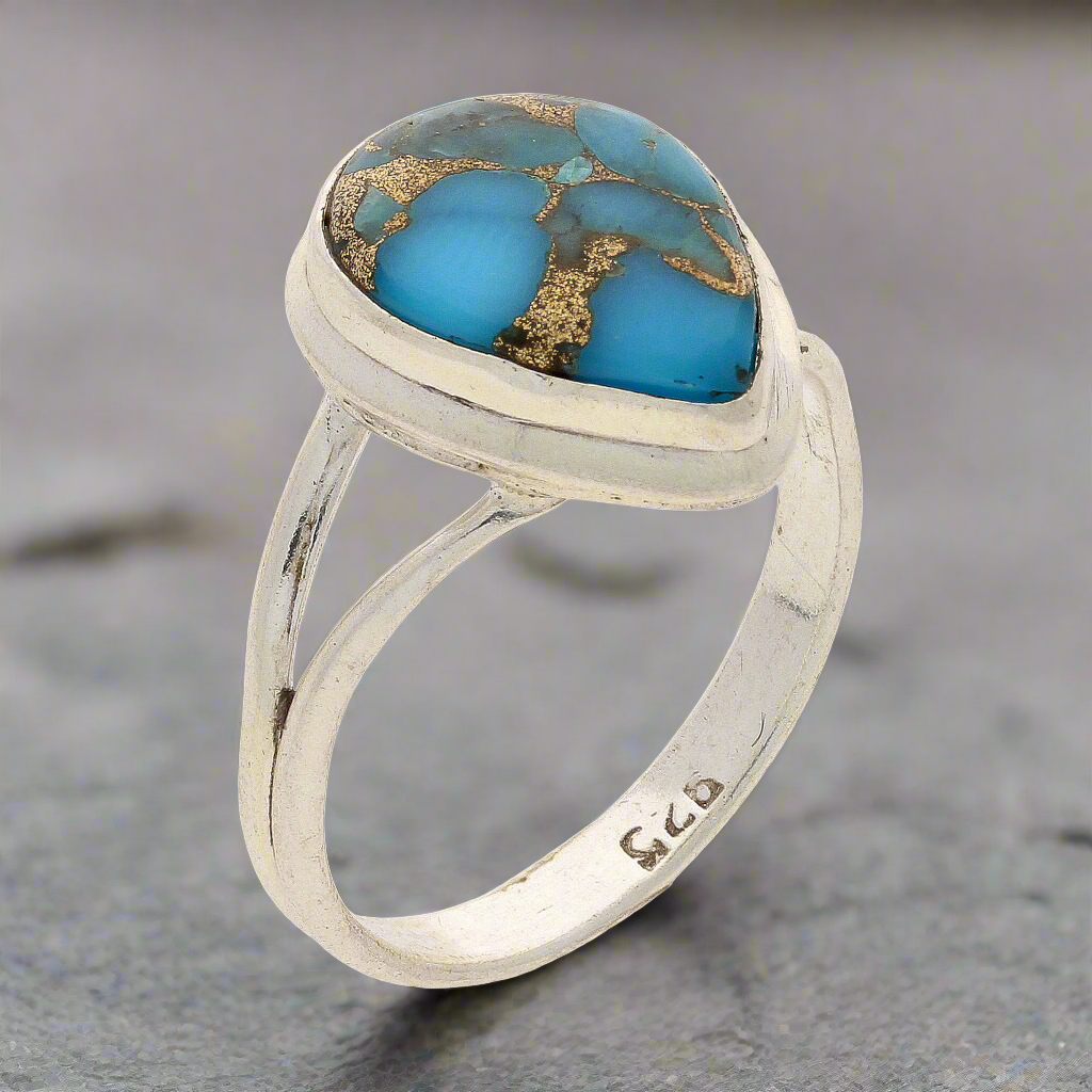 Buy your Bohemian Rhapsody: Copper Turquoise Sterling Silver Ring online now or in store at Forever Gems in Franschhoek, South Africa