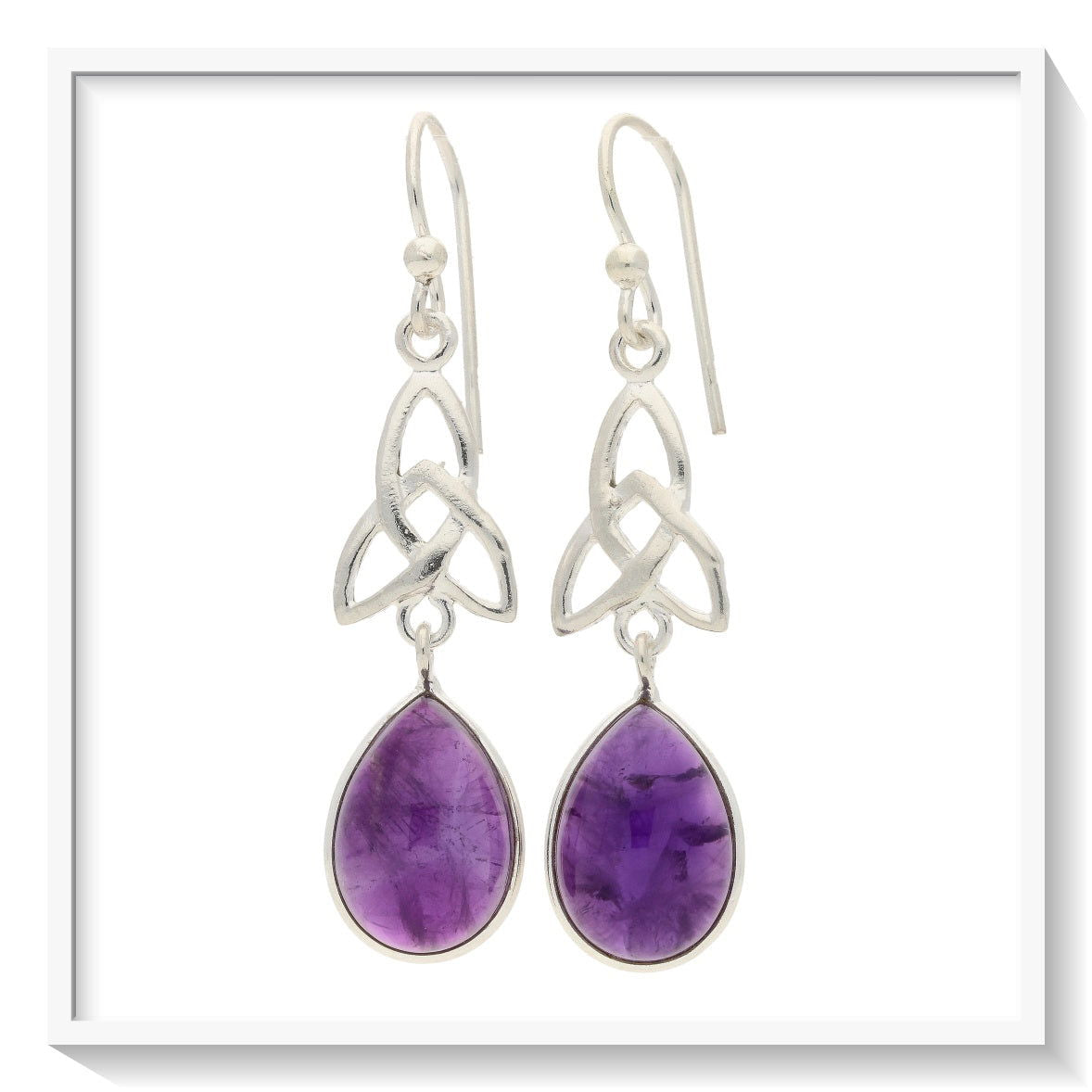 Buy your Celtic Teardrops Elegance: Amethyst Sterling Silver Earrings online now or in store at Forever Gems in Franschhoek, South Africa