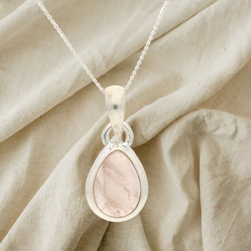 Buy your Enchanted Echoes: Rose Quartz Sterling Silver Necklace online now or in store at Forever Gems in Franschhoek, South Africa