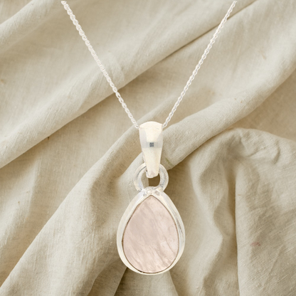 Buy your Enchanted Echoes: Rose Quartz Sterling Silver Necklace online now or in store at Forever Gems in Franschhoek, South Africa