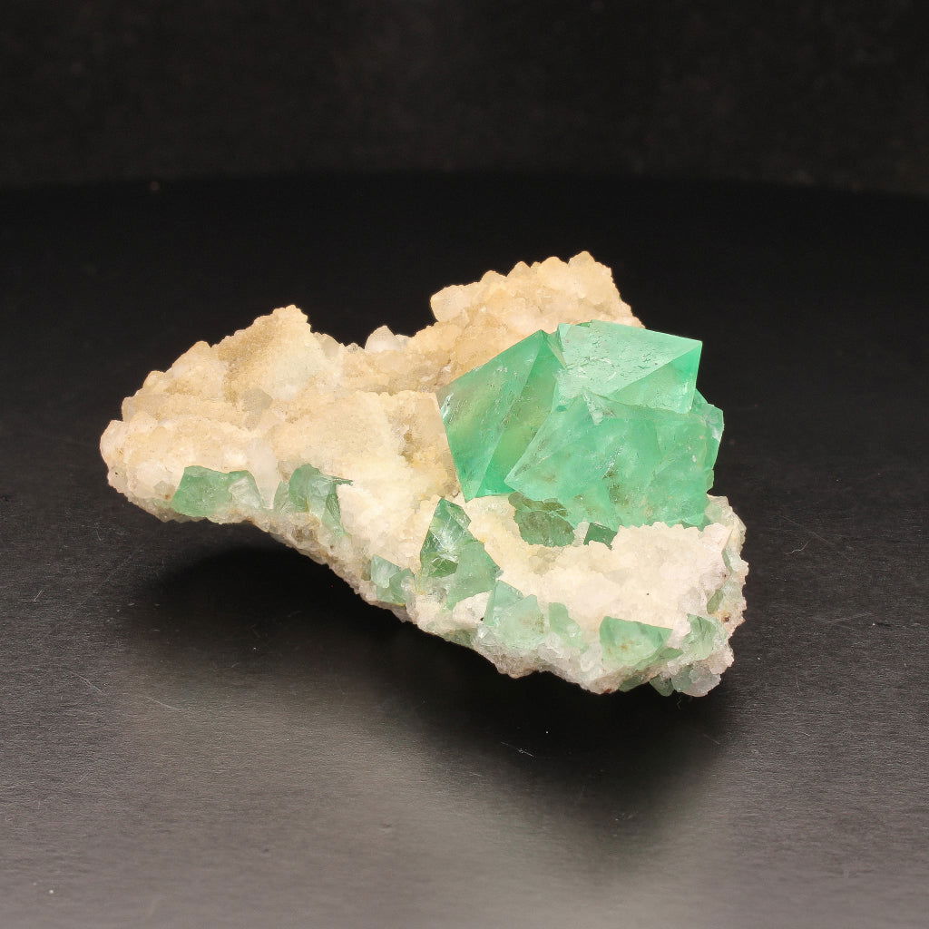 Buy your Fluorite Octahedra on Quartz (Riemvasmaak) online now or in store at Forever Gems in Franschhoek, South Africa