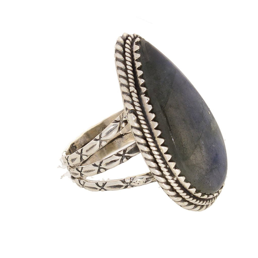 Buy your Labradorite Dreams: Handcrafted Sterling Silver Ring Set on Tri-Band Texture online now or in store at Forever Gems in Franschhoek, South Africa