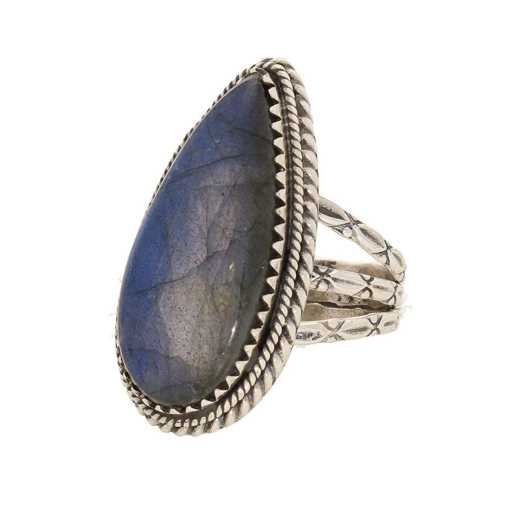 Buy your Labradorite Dreams: Handcrafted Sterling Silver Ring Set on Tri-Band Texture online now or in store at Forever Gems in Franschhoek, South Africa