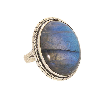 Buy your Labradorite Dreams: Handcrafted Sterling Silver Ring Set on Tri-Band Texture online now or in store at Forever Gems in Franschhoek, South Africa