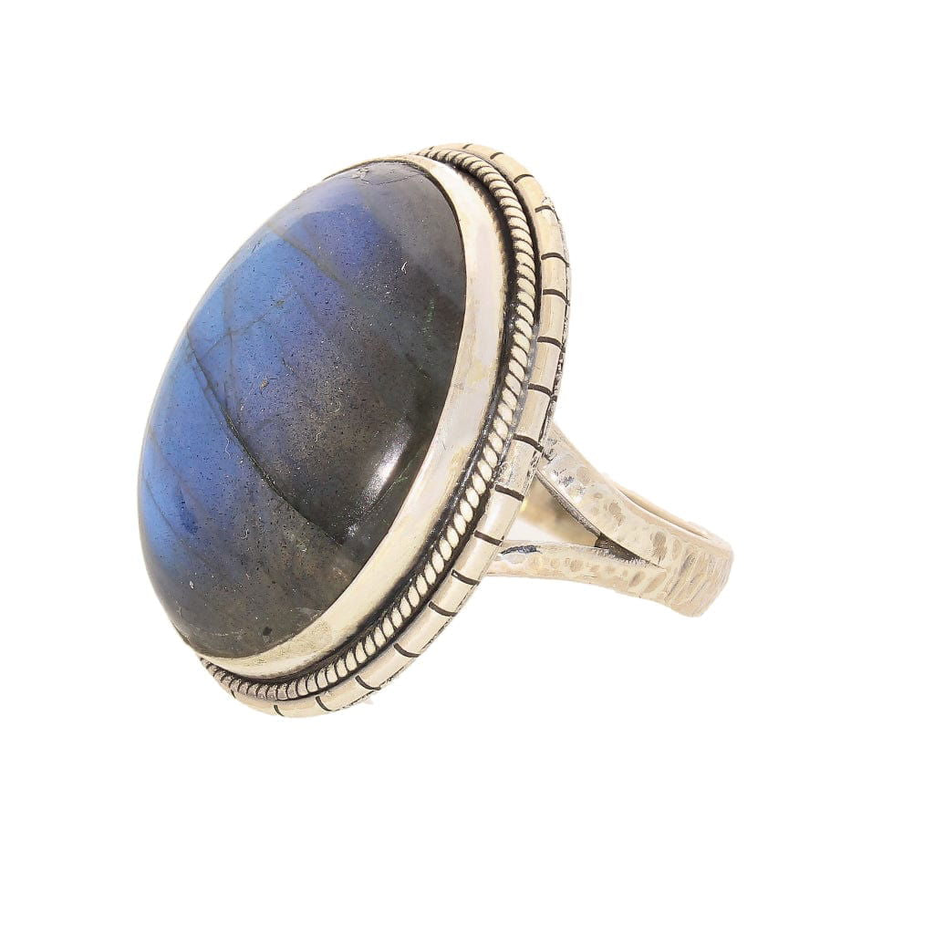 Buy your Labradorite Dreams: Handcrafted Sterling Silver Ring Set on Tri-Band Texture online now or in store at Forever Gems in Franschhoek, South Africa