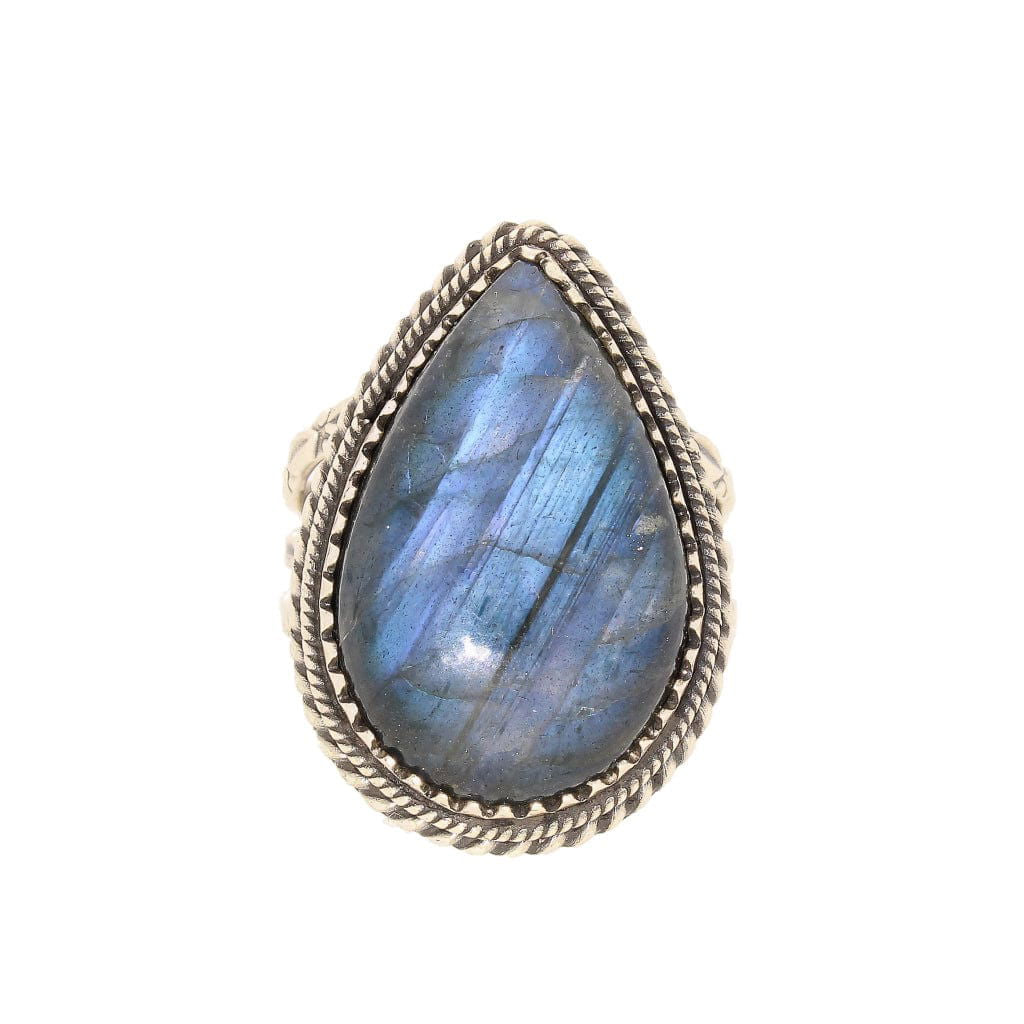 Buy your Labradorite Dreams: Handcrafted Sterling Silver Ring Set on Tri-Band Texture online now or in store at Forever Gems in Franschhoek, South Africa