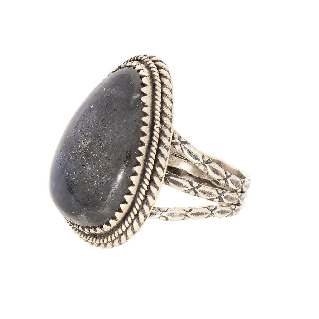 Buy your Labradorite Dreams: Handcrafted Sterling Silver Ring Set on Tri-Band Texture online now or in store at Forever Gems in Franschhoek, South Africa