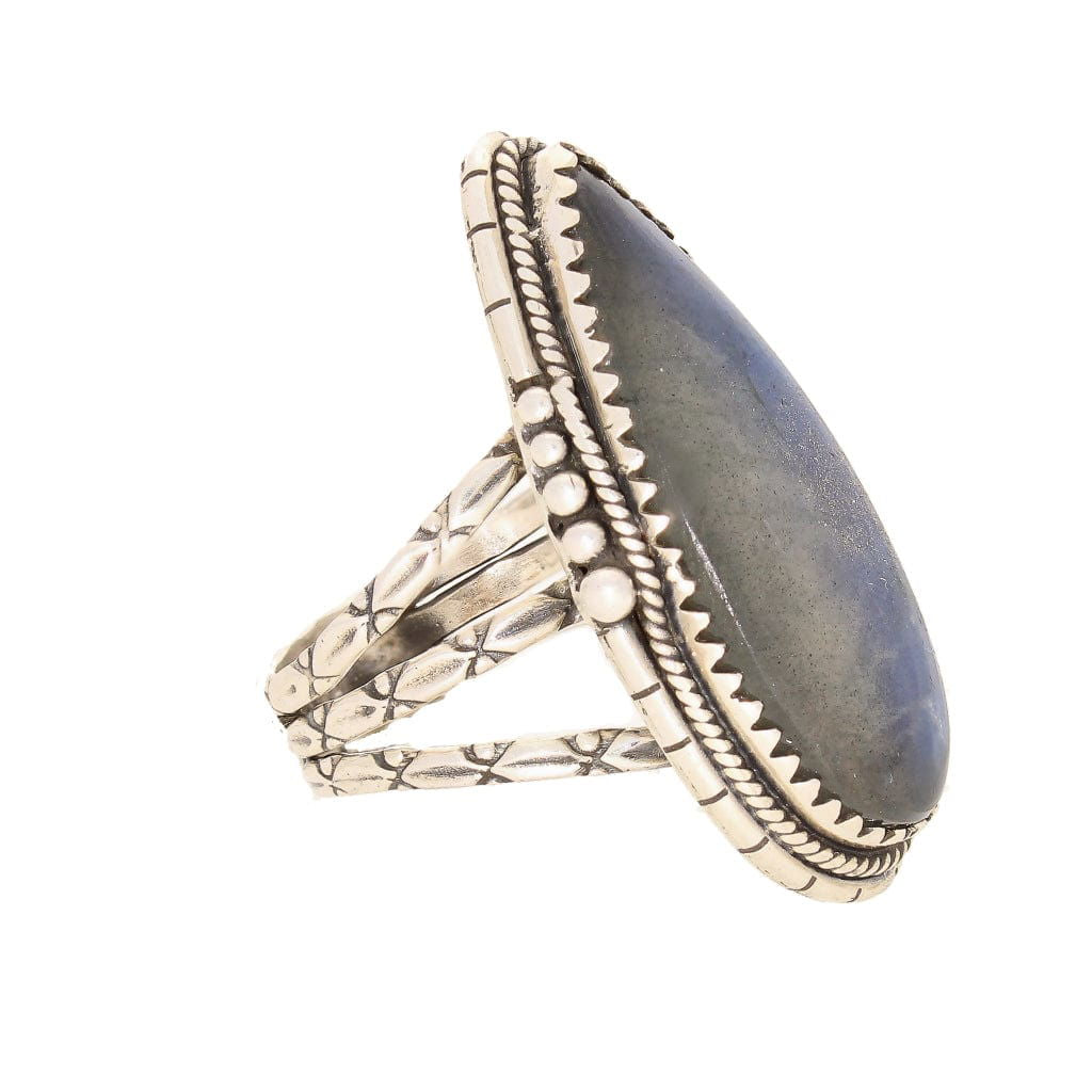 Buy your Labradorite Dreams: Handcrafted Sterling Silver Ring Set on Tri-Band Texture online now or in store at Forever Gems in Franschhoek, South Africa