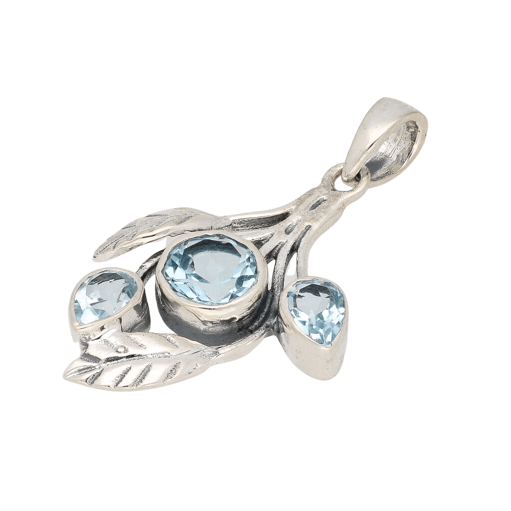 Buy your Leafy Charms: Blue Topaz Sterling Silver Pendant online now or in store at Forever Gems in Franschhoek, South Africa