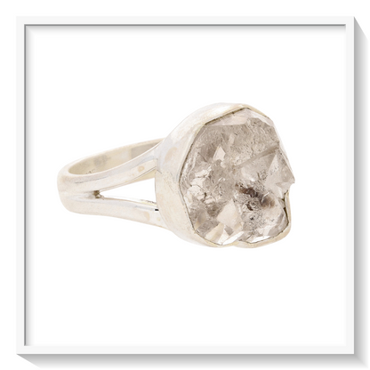 Buy your Raw Elegance: Rough Herkimer Diamond Sterling Silver Ring online now or in store at Forever Gems in Franschhoek, South Africa