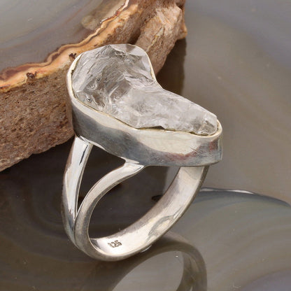 Buy your Raw Elegance: Rough Herkimer Diamond Sterling Silver Ring online now or in store at Forever Gems in Franschhoek, South Africa