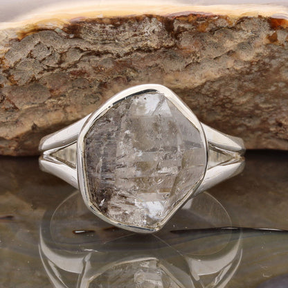 Buy your Raw Elegance: Rough Herkimer Diamond Sterling Silver Ring online now or in store at Forever Gems in Franschhoek, South Africa