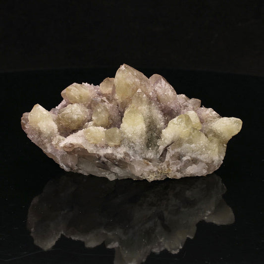 Buy your Riemvasmaak's Enchanted Prasiolite on Amethyst Crystal Cluster online now or in store at Forever Gems in Franschhoek, South Africa