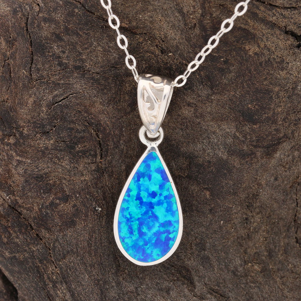 Buy your Secret Garden: Teardrop Synthetic Opal Necklace online now or in store at Forever Gems in Franschhoek, South Africa