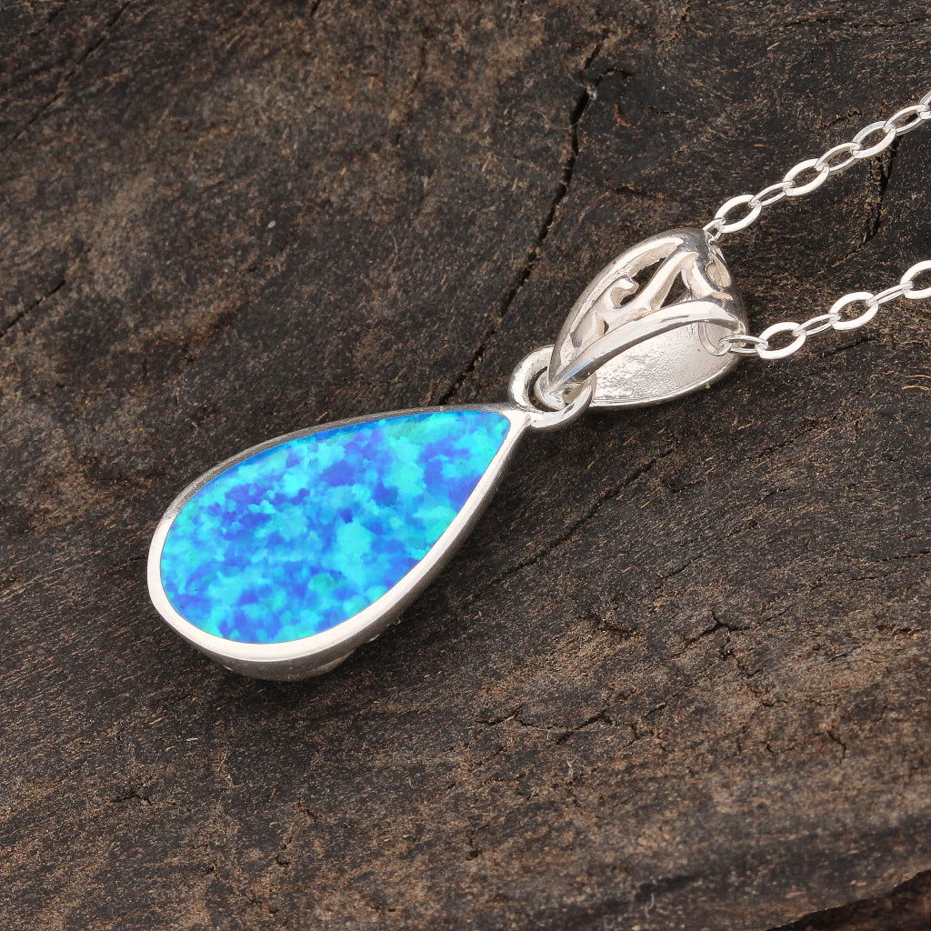 Buy your Secret Garden: Teardrop Synthetic Opal Necklace online now or in store at Forever Gems in Franschhoek, South Africa