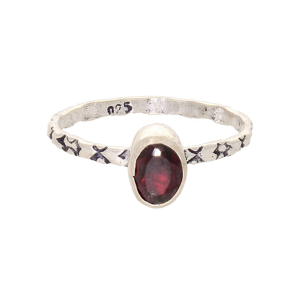 Buy your Stacks of Style: Red Garnet Oval Sterling Silver Stackable Ring online now or in store at Forever Gems in Franschhoek, South Africa