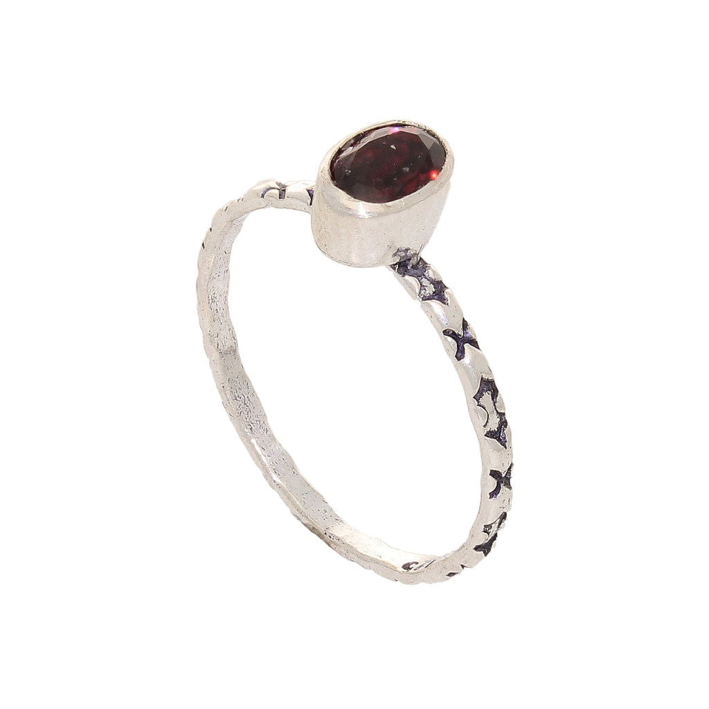 Buy your Stacks of Style: Red Garnet Oval Sterling Silver Stackable Ring online now or in store at Forever Gems in Franschhoek, South Africa