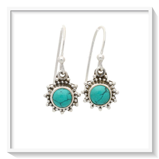 Buy your Turquoise Rawa Sterling Silver Earrings online now or in store at Forever Gems in Franschhoek, South Africa