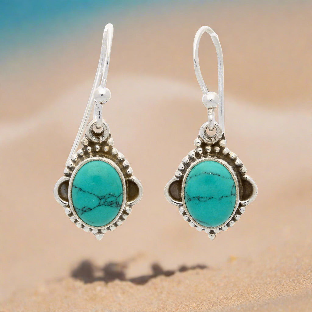 Buy your Turquoise Rawa Sterling Silver Earrings online now or in store at Forever Gems in Franschhoek, South Africa