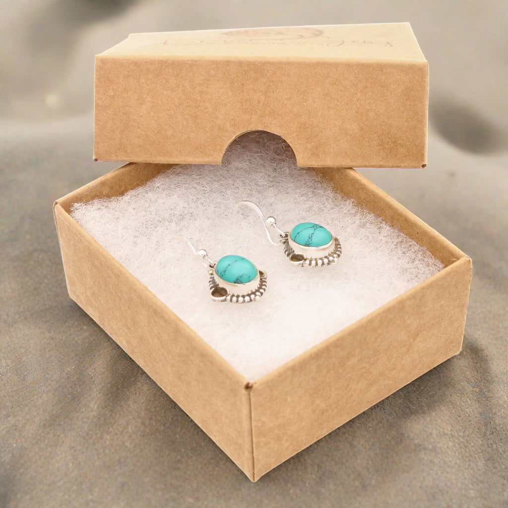 Buy your Turquoise Rawa Sterling Silver Earrings online now or in store at Forever Gems in Franschhoek, South Africa