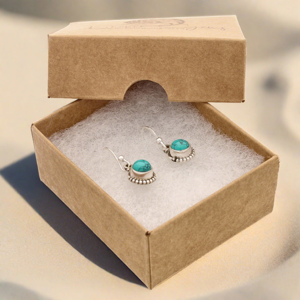 Buy your Turquoise Rawa Sterling Silver Earrings online now or in store at Forever Gems in Franschhoek, South Africa