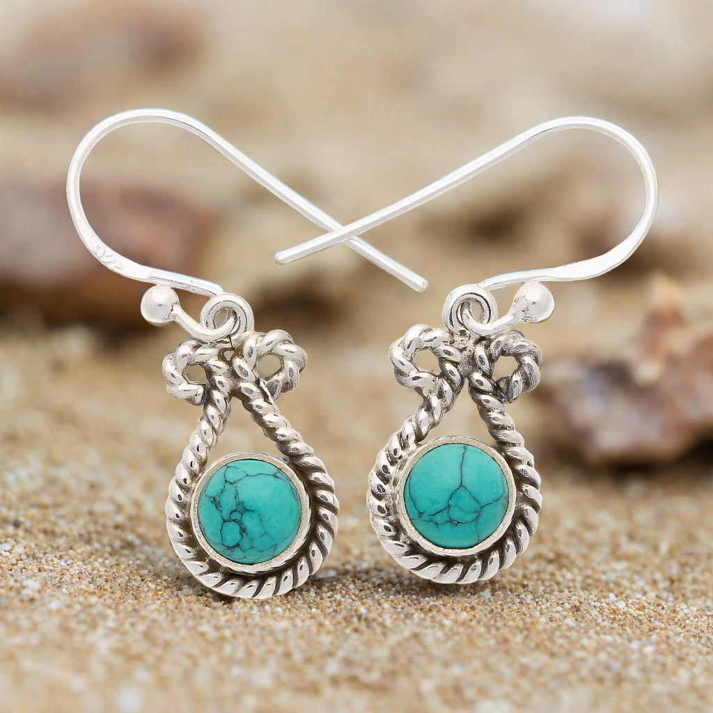 Buy your Turquoise Rawa Sterling Silver Earrings online now or in store at Forever Gems in Franschhoek, South Africa