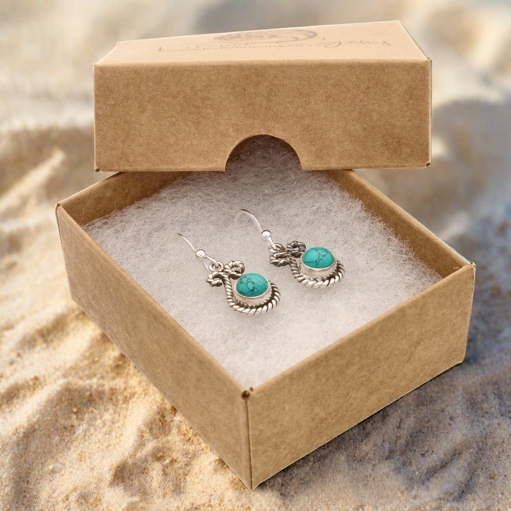 Buy your Turquoise Rawa Sterling Silver Earrings online now or in store at Forever Gems in Franschhoek, South Africa