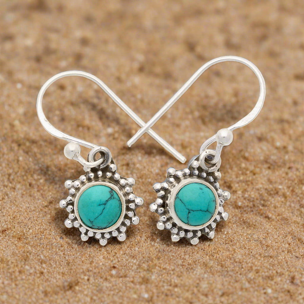 Buy your Turquoise Rawa Sterling Silver Earrings online now or in store at Forever Gems in Franschhoek, South Africa