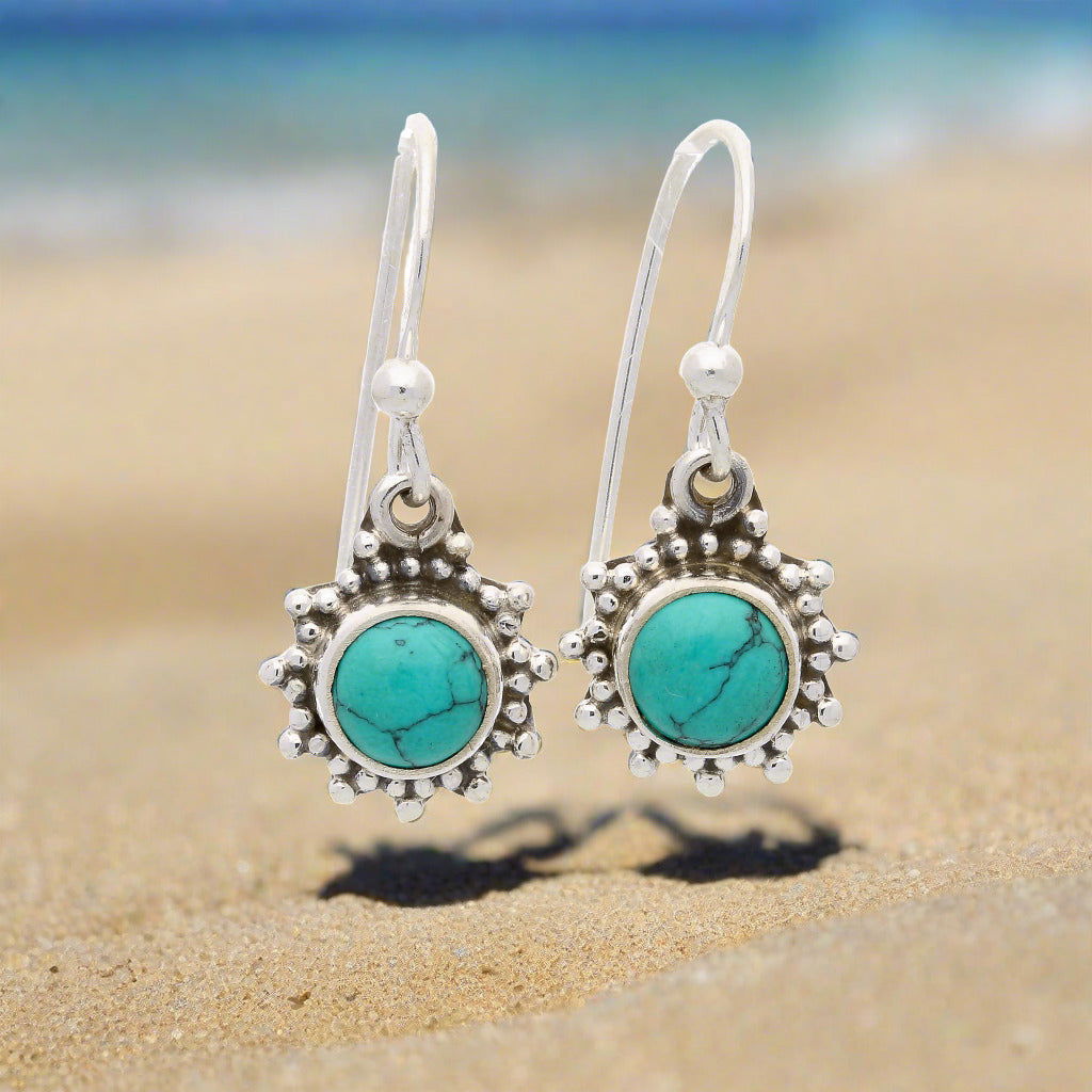 Buy your Turquoise Rawa Sterling Silver Earrings online now or in store at Forever Gems in Franschhoek, South Africa