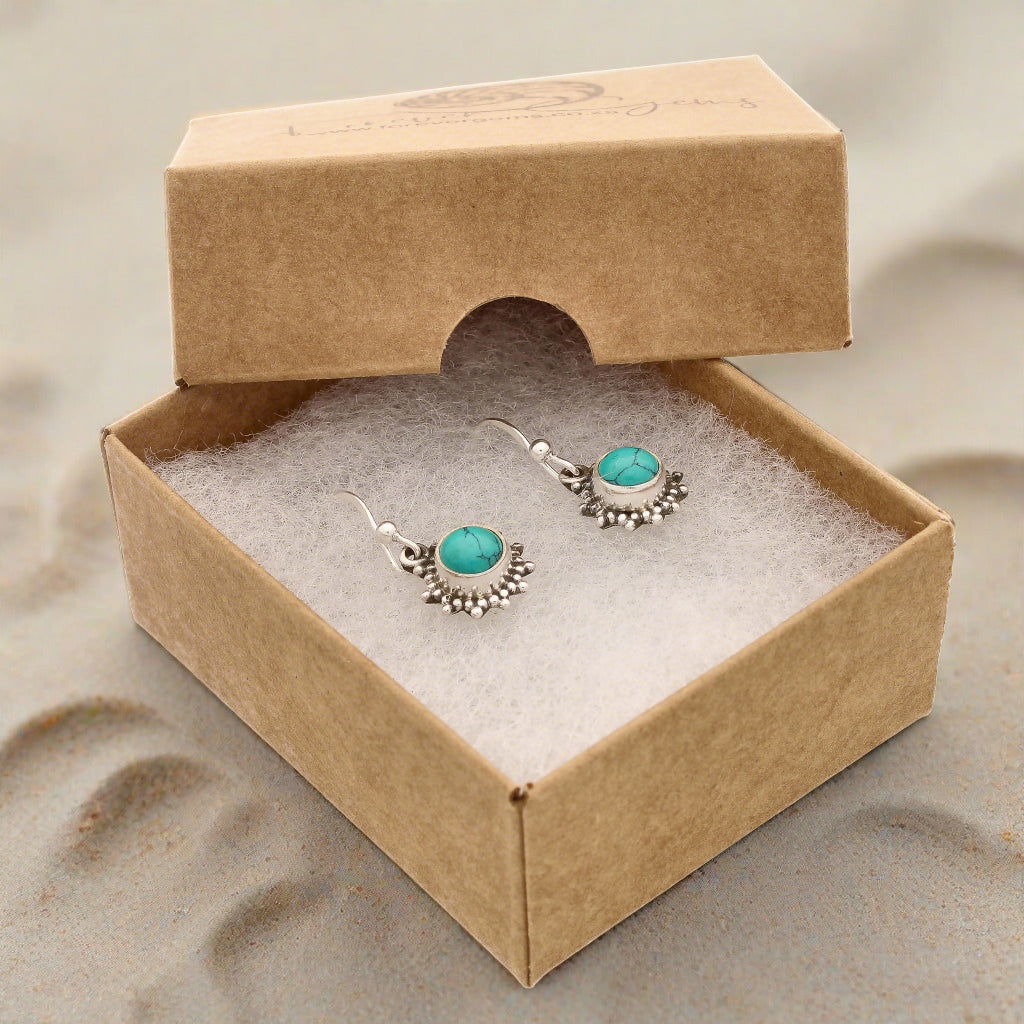 Buy your Turquoise Rawa Sterling Silver Earrings online now or in store at Forever Gems in Franschhoek, South Africa