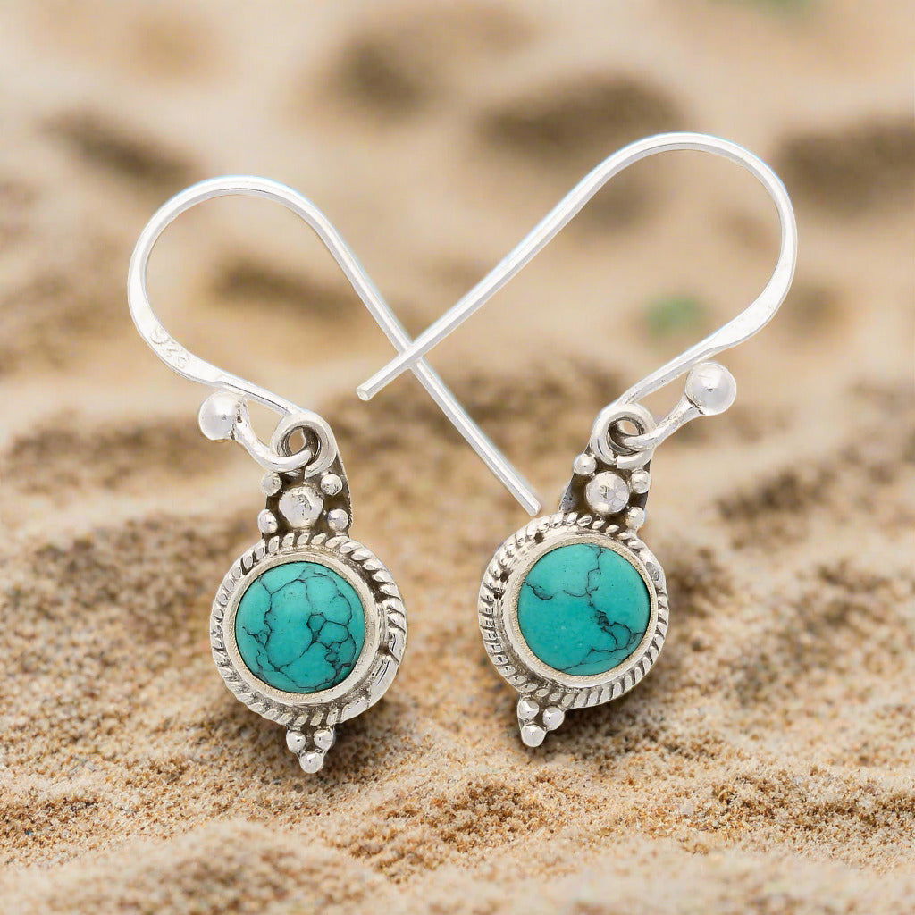 Buy your Turquoise Rawa Sterling Silver Earrings online now or in store at Forever Gems in Franschhoek, South Africa