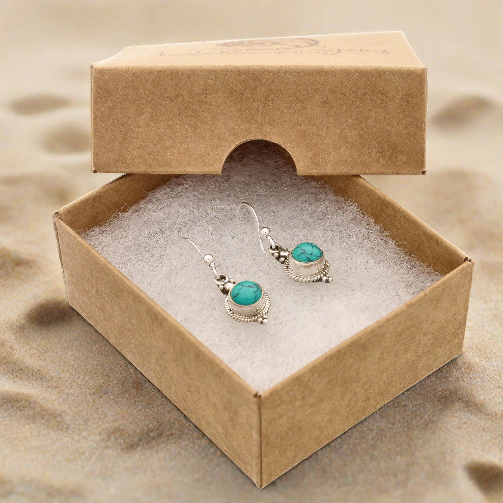 Buy your Turquoise Rawa Sterling Silver Earrings online now or in store at Forever Gems in Franschhoek, South Africa