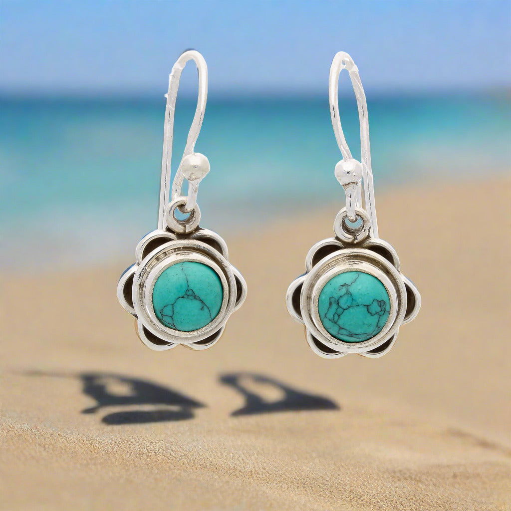 Buy your Turquoise Rawa Sterling Silver Earrings online now or in store at Forever Gems in Franschhoek, South Africa