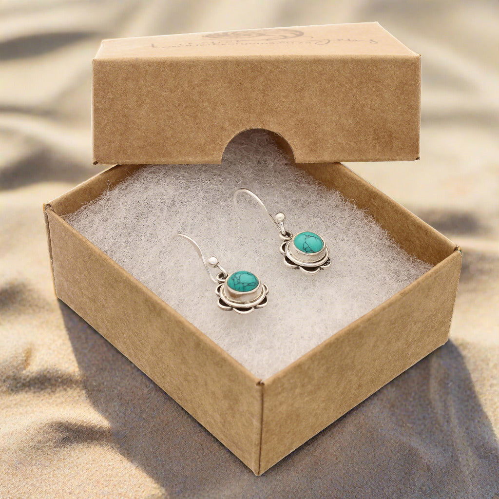 Buy your Turquoise Rawa Sterling Silver Earrings online now or in store at Forever Gems in Franschhoek, South Africa