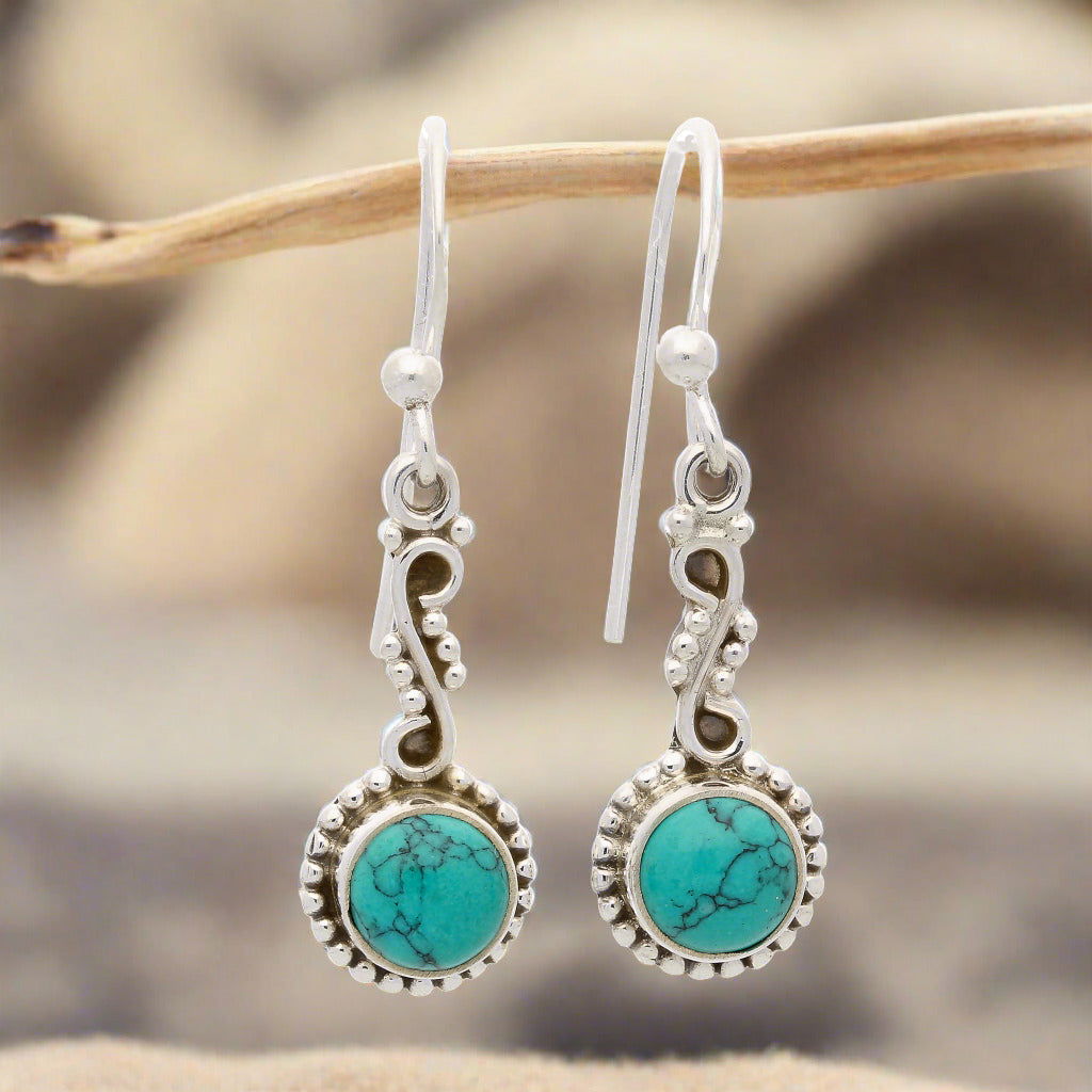 Buy your Turquoise Rawa Sterling Silver Earrings online now or in store at Forever Gems in Franschhoek, South Africa