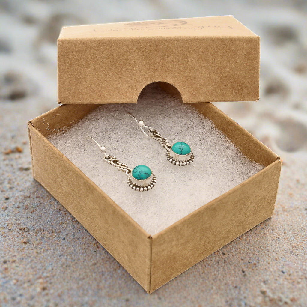 Buy your Turquoise Rawa Sterling Silver Earrings online now or in store at Forever Gems in Franschhoek, South Africa