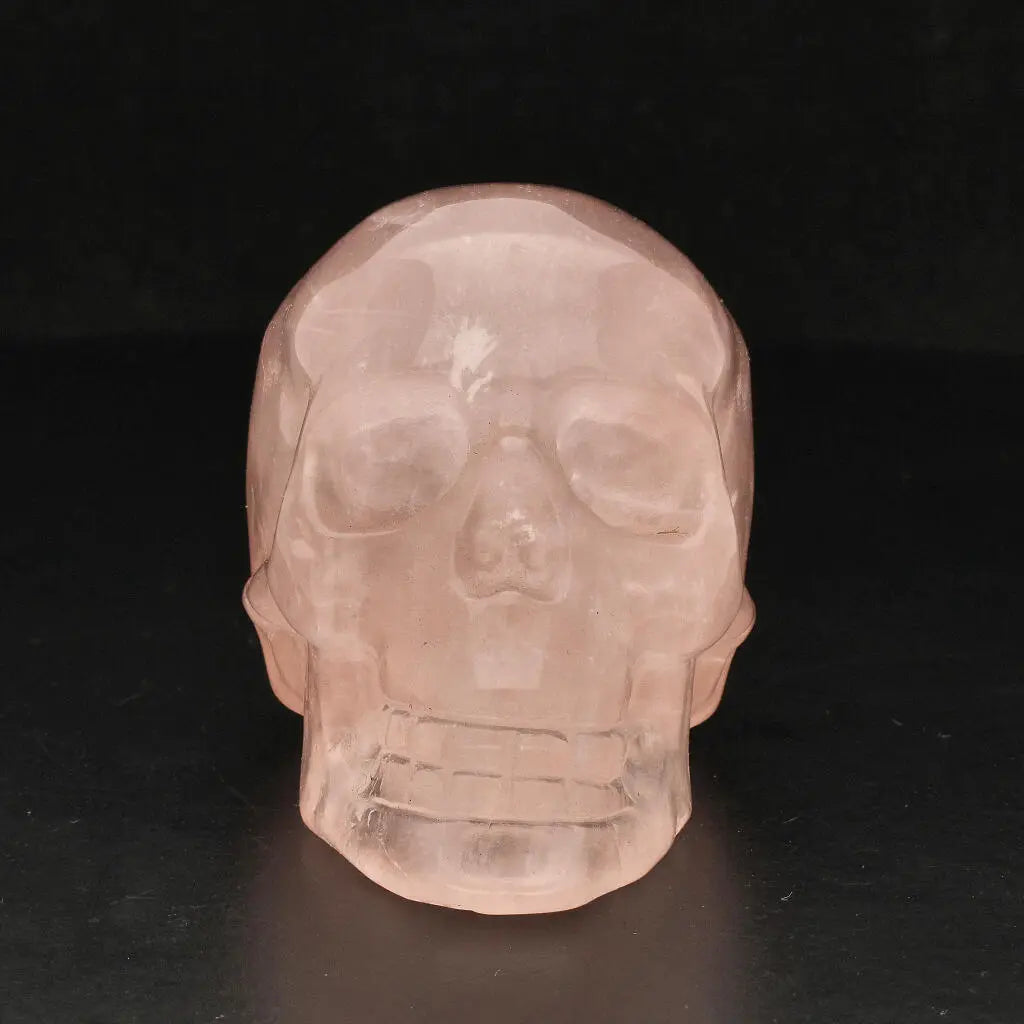 Crystal Clarity: Hand-Carved Rose Quartz Skull