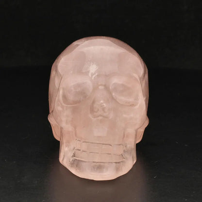 Crystal Clarity: Hand-Carved Rose Quartz Skull