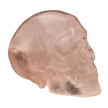 Crystal Clarity: Hand-Carved Rose Quartz Skull